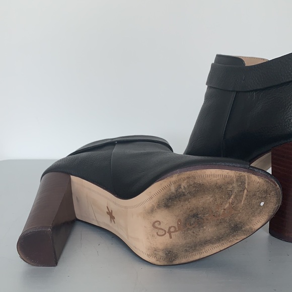 Splendid stacked peep toe ankle booties leather - Picture 5 of 6